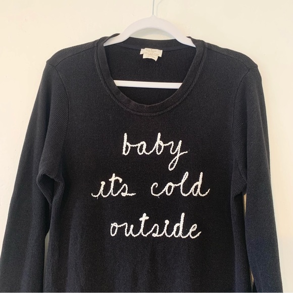 Kate Spade Baby it’s Cold Outside Embroidered Thermal Knit Pajama Sleep Dress - Picture 4 of 8